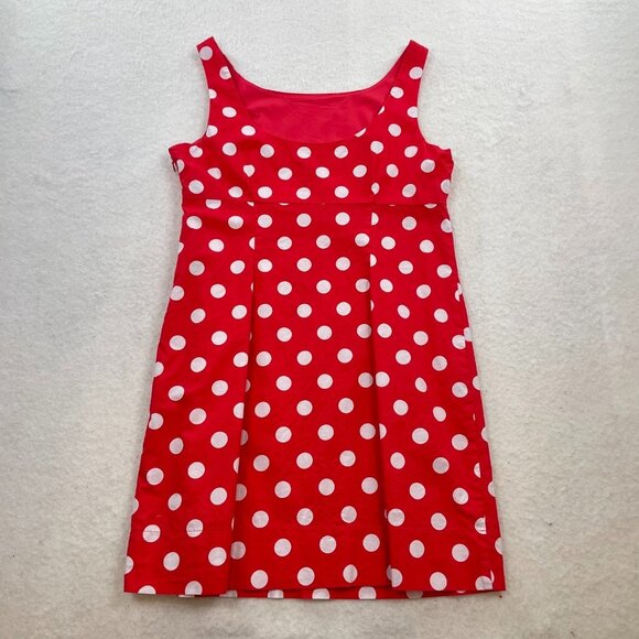 New York & Co Sleeveless Red & White Polka Dot Dress Size 12 - Picture 2 of 6